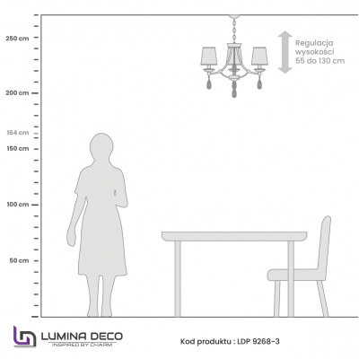 Хрустальная подвесная люстра Lumina Deco Dominni LDP 9268-3 CHR