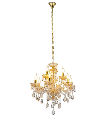 Хрустальная подвесная люстра Lumina Deco Eliza LDP 7025-6+3 GD