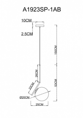 Подвесной светильник Bolla-unica A1923SP-1AB