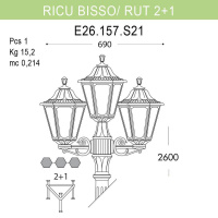 Уличный фонарь Fumagalli Ricu Bisso/Rut E26.157.S21.AYF1R